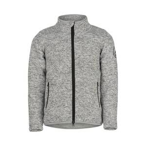 NEW HORZE kids theodor melange knit fleece jacket in ash grey